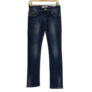 Liuce's Embellished Denim Jeans With Studded Pocket Detail Size 5